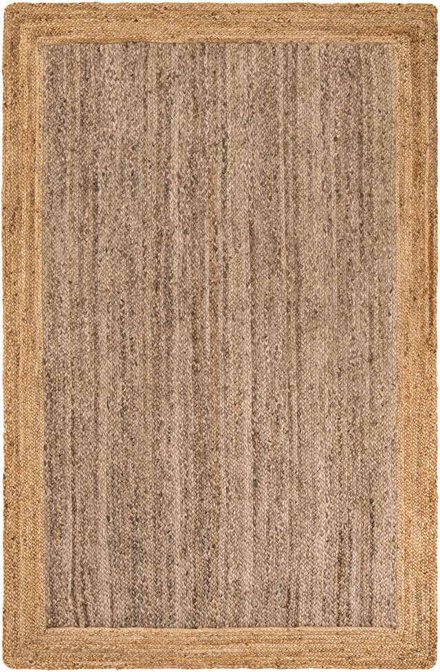 Gray Brown 5' 3 x 8' Braided Jute Rectangle Rug