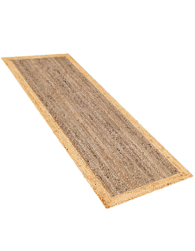 Gray Brown 2' x 6' 1 Braided Jute Runner Rug