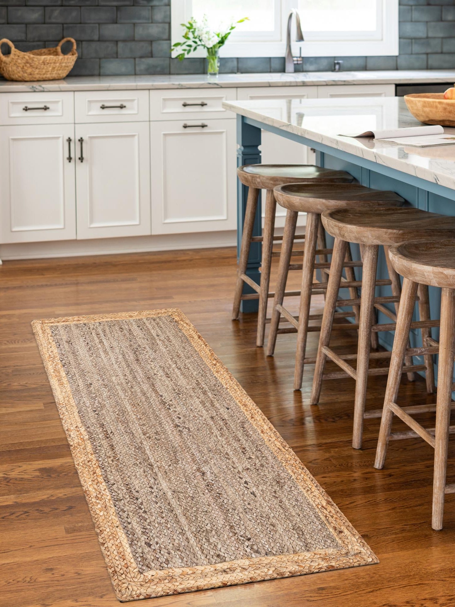 Gray Brown 2' x 6' 1 Braided Jute Runner Area Rug 100% Jute Hand Braided Natural Eco-Friendly Boho Style Carpet for Living Rooms Dining Office Space Dorms for Sale at Rug Engine