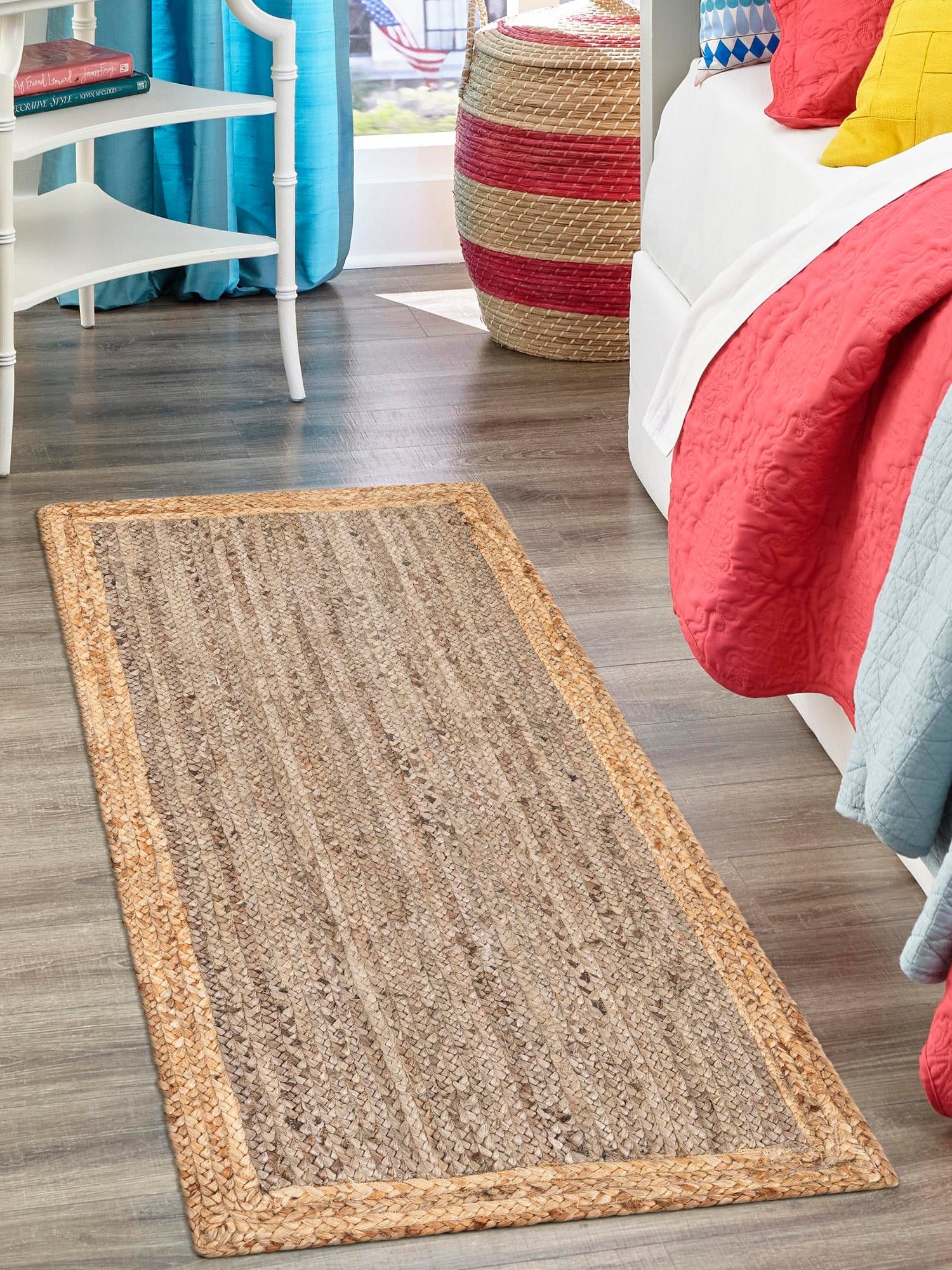 Gray Brown 2' x 6' 1 Braided Jute Runner Area Rug 100% Jute Hand Braided Natural Eco-Friendly Boho Style Carpet for Living Rooms Dining Office Space Dorms for Sale at Rug Engine