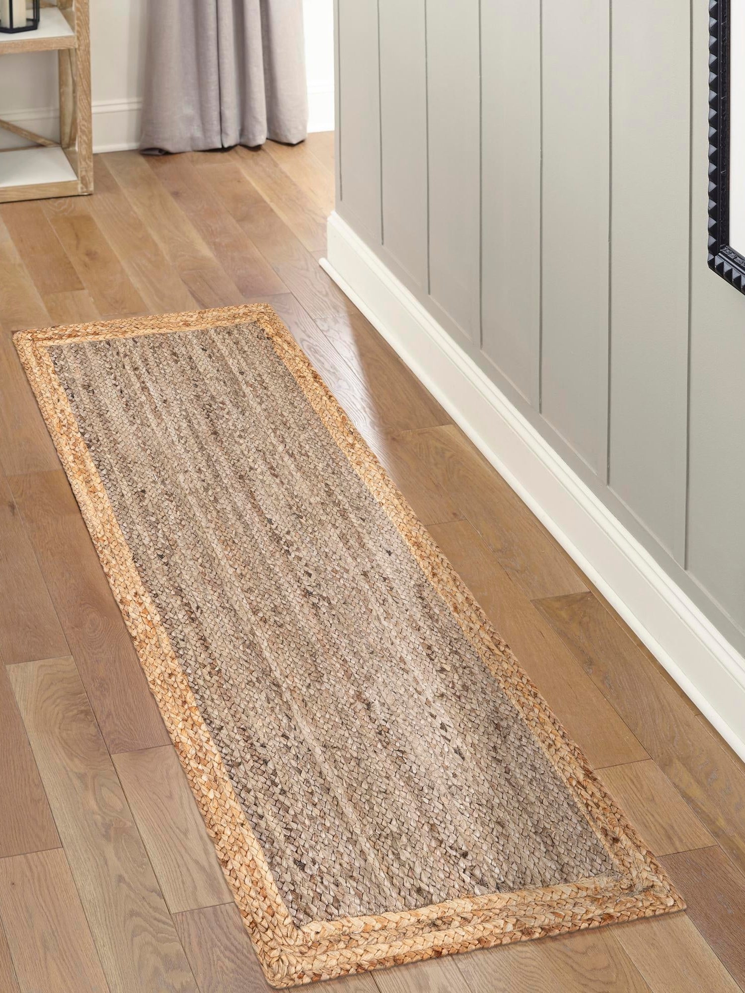Gray Brown 2' x 6' 1 Braided Jute Runner Area Rug 100% Jute Hand Braided Natural Eco-Friendly Boho Style Carpet for Living Rooms Dining Office Space Dorms for Sale at Rug Engine