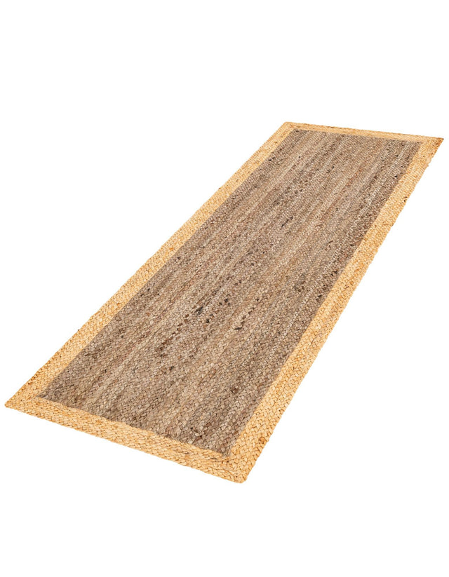 Gray Brown 2' x 6' 1 Braided Jute Runner Rug