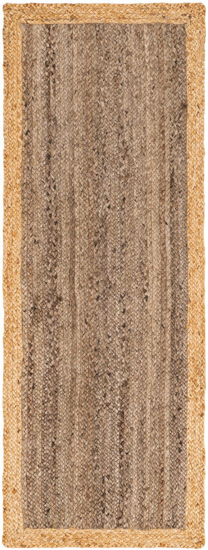 Gray Brown 2' x 6' 1 Braided Jute Runner Rug
