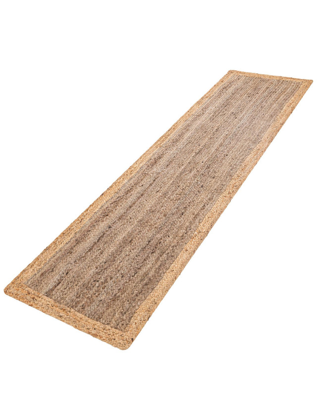 Gray Brown 2' x 8' Braided Jute Runner Rug