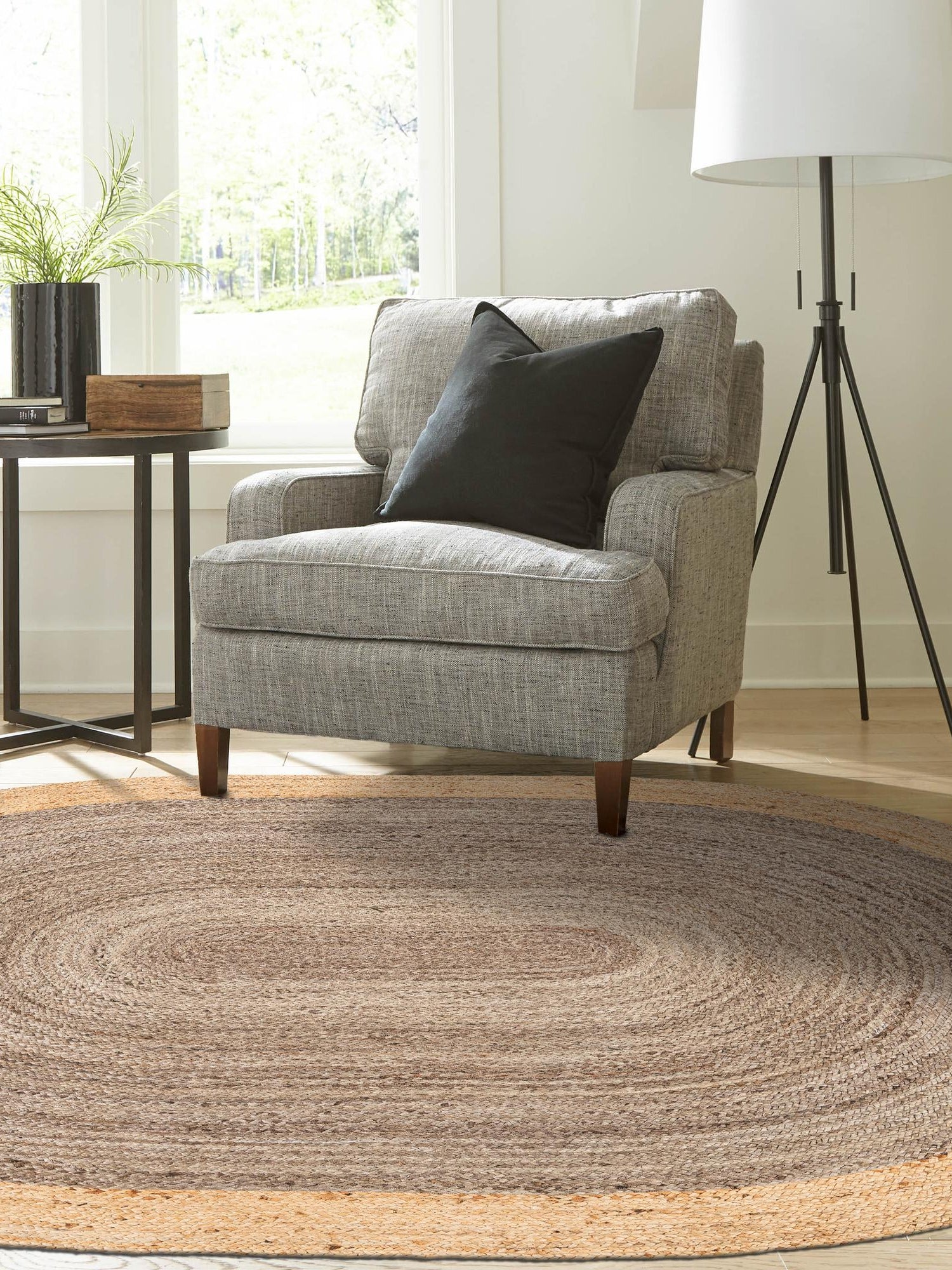 Gray Brown 4' 1 x 6' 1 Braided Jute Oval Area Rug 100% Jute Hand Braided Natural Eco-Friendly Boho Style Carpet for Living Rooms Dining Office Space Dorms for Sale at Rug Engine
