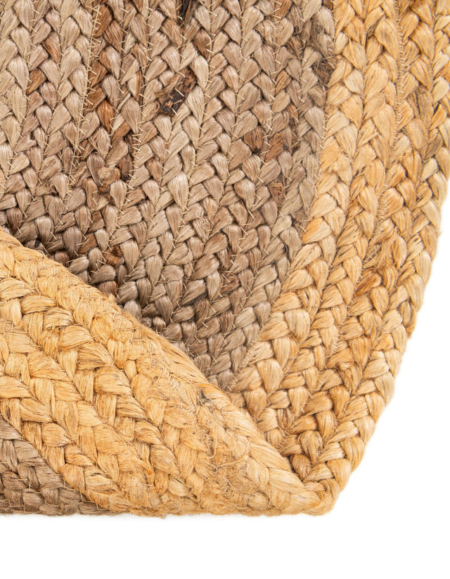 Gray Brown 8' x 10' Braided Jute Oval Rug