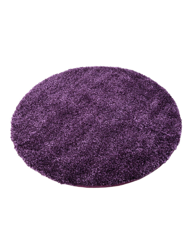 Violet 3' 3 x 3' 3 Solo Round Area Rug Thick Soft Touch Fluffy & Plush Shaggy Pile