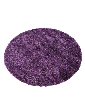 Violet 3' 3 x 3' 3 Solo Round Area Rug Thick Soft Touch Fluffy & Plush Shaggy Pile