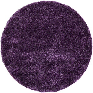 Violet 3' 3 x 3' 3 Solo Round Area Rug Thick Soft Touch Fluffy & Plush Shaggy Pile