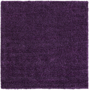 Violet 5' 3 x 5' 3 Solo Square Area Rug Thick Soft Touch Fluffy & Plush Shaggy Pile