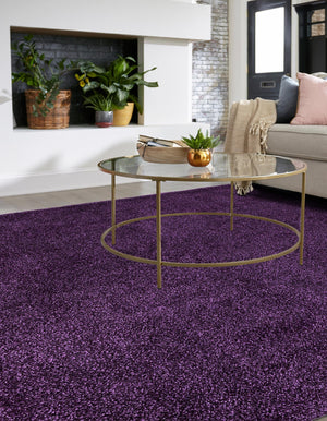 Violet 7' 10 x 7' 10 Solo Square Area Rug Thick Soft Touch Fluffy & Plush Shaggy Pile