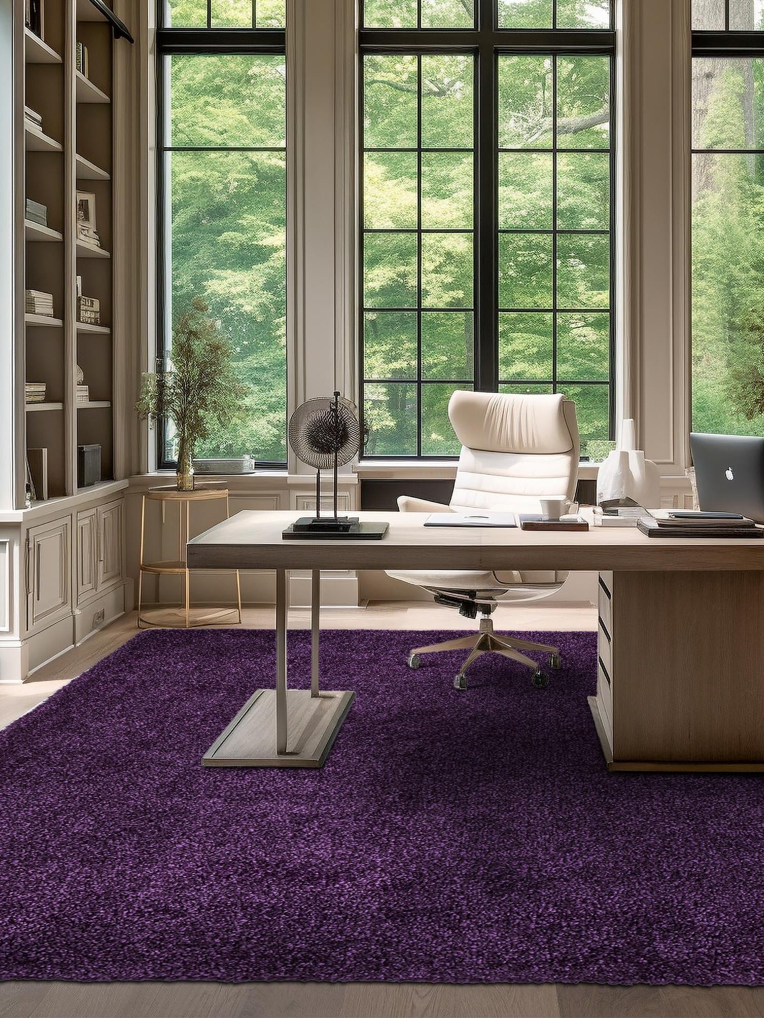 Violet 6' 1 x 6' 1 Solo Square Area Rug Thick Soft Touch Fluffy & Plush Shaggy Pile Durable Minimalist Carpet for Classic Interior Design for Sale at Rug Engine