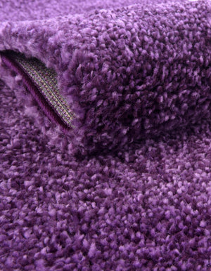Violet 10' x 10' Solo Square Area Rug Thick Soft Touch Fluffy & Plush Shaggy Pile