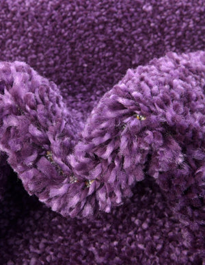 Violet 10' x 10' Solo Square Area Rug Thick Soft Touch Fluffy & Plush Shaggy Pile