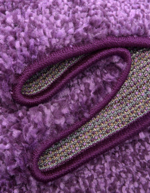 Violet 10' x 10' Solo Square Area Rug Thick Soft Touch Fluffy & Plush Shaggy Pile