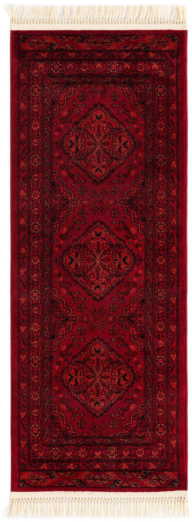Red 2' x 5' 3 Tekke Runner Area Rug Classic Traditional Vintage Design Carpet for Living Rooms, Dining, Bedrooms, Office Space for Sale at Rug Engine