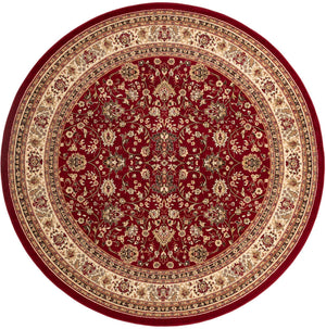 Burgundy 10' x 10' Sialk Hill Round Area Rug 100% Polypropylene Durable Easy Clean Classic Traditional Design Carpet for Interior Design for Sale at Rug Engine
