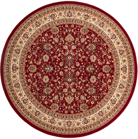 Burgundy 10' x 10' Sialk Hill Round Area Rug 100% Polypropylene Durable Easy Clean Classic Traditional Design Carpet for Interior Design for Sale at Rug Engine