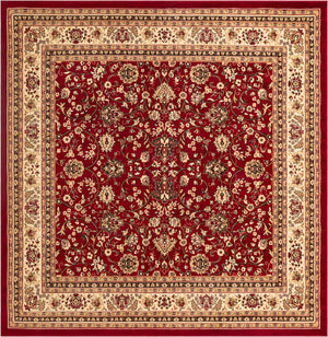 Burgundy 10' x 10' Sialk Hill Square Area Rug 100% Polypropylene Durable Easy Clean Classic Traditional Design Carpet for Interior Design for Sale at Rug Engine