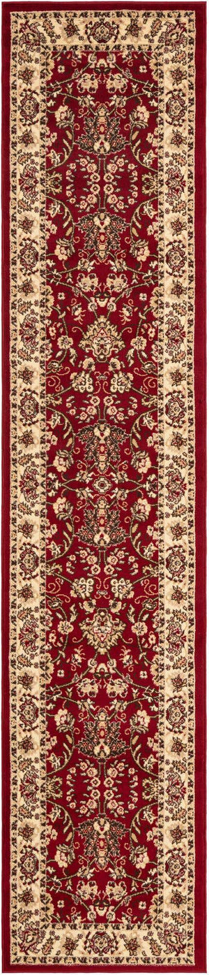 Burgundy 2' 7 x 12' Sialk Hill Runner Area Rug 100% Polypropylene Durable Easy Clean Classic Traditional Design Carpet for Interior Design for Sale at Rug Engine
