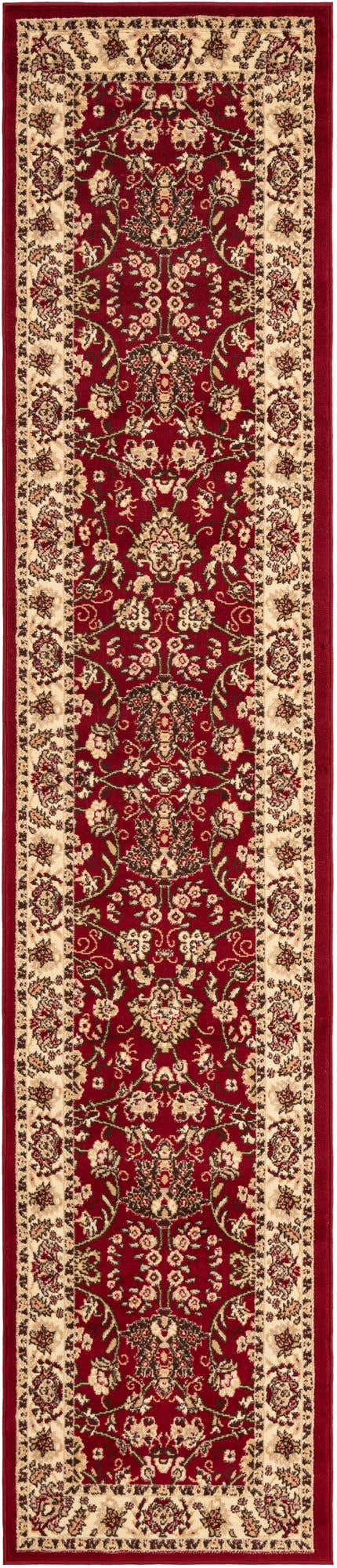 Burgundy 2' 7 x 12' Sialk Hill Runner Area Rug 100% Polypropylene Durable Easy Clean Classic Traditional Design Carpet for Interior Design for Sale at Rug Engine