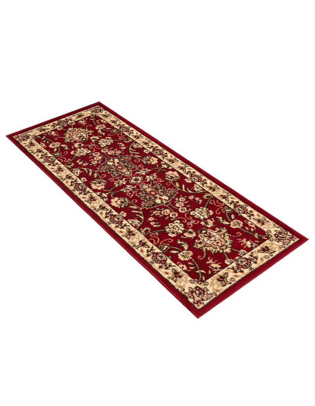 Burgundy 2' x 5' 3 Sialk Hill Runner Area Rug 100% Polypropylene Durable Easy Clean Classic Traditional Design Carpet for Interior Design for Sale at Rug Engine