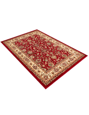 Burgundy 5' 3 x 7' 1 Sialk Hill Rectangle Area Rug 100% Polypropylene Durable Easy Clean Classic Traditional Design Carpet for Interior Design for Sale at Rug Engine