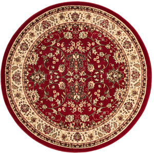 Burgundy 6' 1 x 6' 1 Sialk Hill Round Area Rug 100% Polypropylene Durable Easy Clean Classic Traditional Design Carpet for Interior Design for Sale at Rug Engine