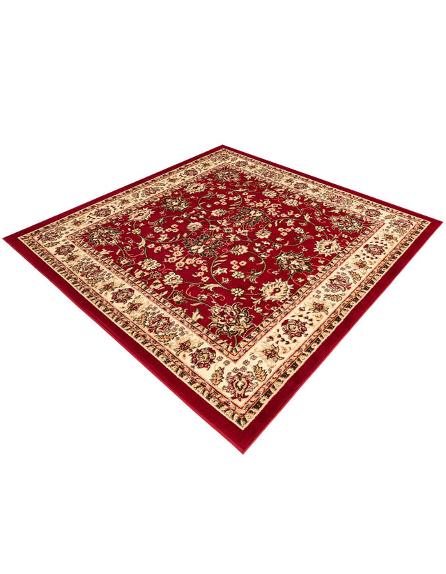 Burgundy 6' 1 x 6' 1 Sialk Hill Square Area Rug 100% Polypropylene Durable Easy Clean Classic Traditional Design Carpet for Interior Design for Sale at Rug Engine