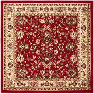 Burgundy 6' 1 x 6' 1 Sialk Hill Square Area Rug 100% Polypropylene Durable Easy Clean Classic Traditional Design Carpet for Interior Design for Sale at Rug Engine
