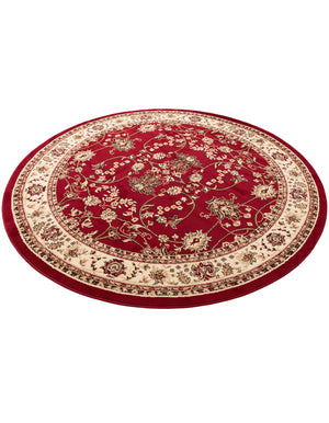 Burgundy 7' 1 x 7' 1 Sialk Hill Round Area Rug 100% Polypropylene Durable Easy Clean Classic Traditional Design Carpet for Interior Design for Sale at Rug Engine