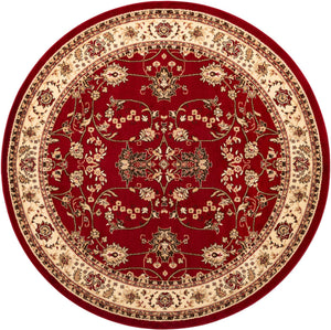 Burgundy 7' 1 x 7' 1 Sialk Hill Round Area Rug 100% Polypropylene Durable Easy Clean Classic Traditional Design Carpet for Interior Design for Sale at Rug Engine