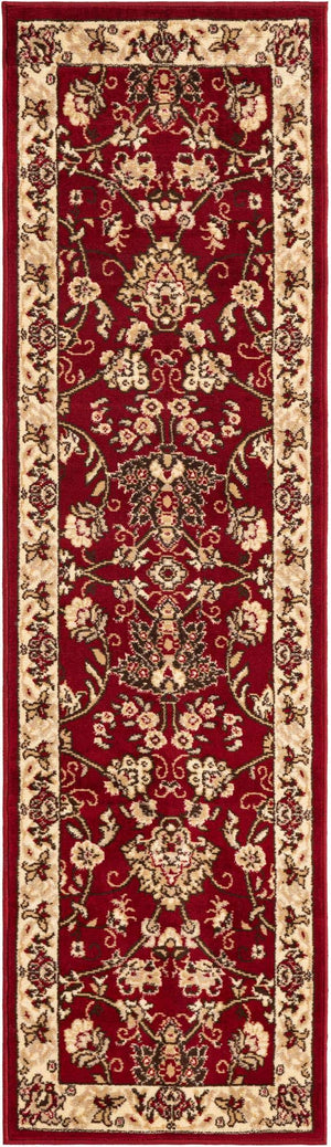 Burgundy 2' x 7' 1 Sialk Hill Runner Area Rug 100% Polypropylene Durable Easy Clean Classic Traditional Design Carpet for Interior Design for Sale at Rug Engine
