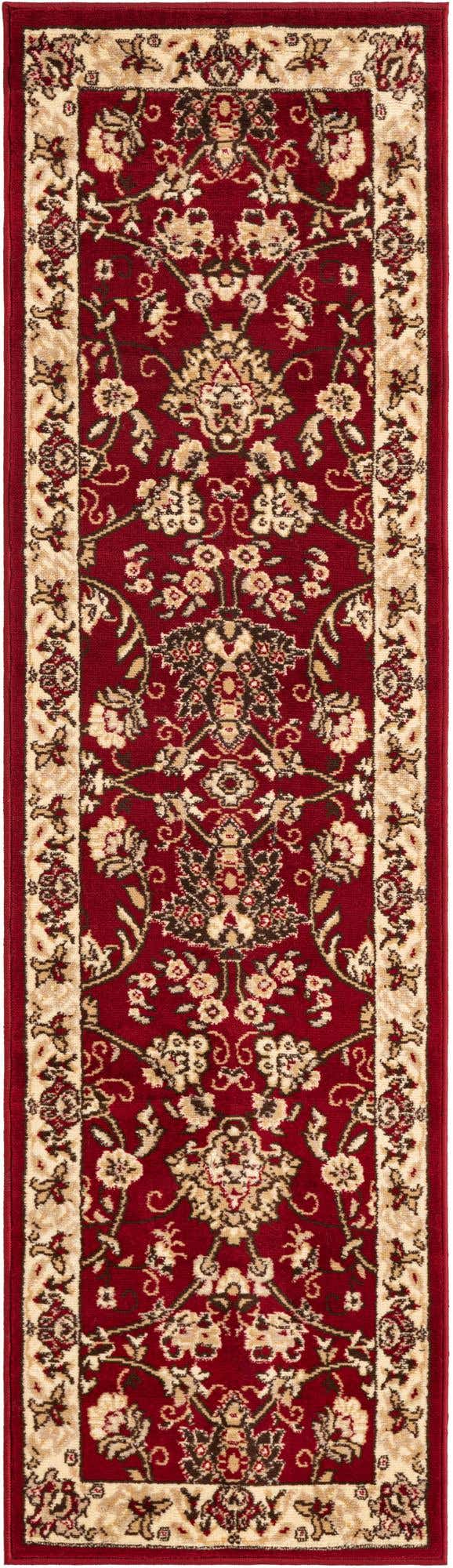 Burgundy 2' x 7' 1 Sialk Hill Runner Area Rug 100% Polypropylene Durable Easy Clean Classic Traditional Design Carpet for Interior Design for Sale at Rug Engine