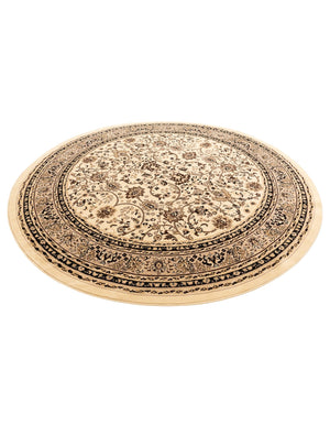 Ivory 10' x 10' Sialk Hill Round Area Rug 100% Polypropylene Durable Easy Clean Classic Traditional Design Carpet for Interior Design for Sale at Rug Engine