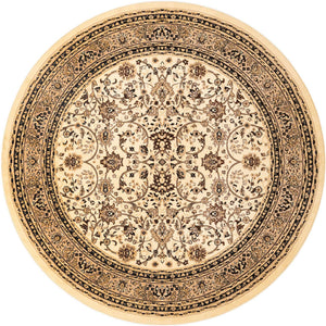 Ivory 10' x 10' Sialk Hill Round Area Rug 100% Polypropylene Durable Easy Clean Classic Traditional Design Carpet for Interior Design for Sale at Rug Engine