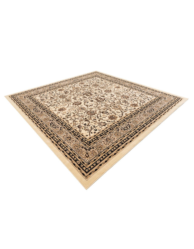 Ivory 10' x 10' Sialk Hill Square Area Rug 100% Polypropylene Durable Easy Clean Classic Traditional Design Carpet for Interior Design for Sale at Rug Engine