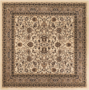 Ivory 10' x 10' Sialk Hill Square Area Rug 100% Polypropylene Durable Easy Clean Classic Traditional Design Carpet for Interior Design for Sale at Rug Engine