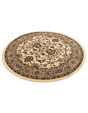 Ivory 6' 1 x 6' 1 Sialk Hill Round Area Rug 100% Polypropylene Durable Easy Clean Classic Traditional Design Carpet for Interior Design for Sale at Rug Engine