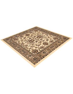 Ivory 6' 1 x 6' 1 Sialk Hill Square Area Rug 100% Polypropylene Durable Easy Clean Classic Traditional Design Carpet for Interior Design for Sale at Rug Engine