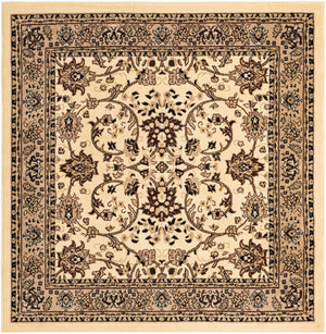 Ivory 6' 1 x 6' 1 Sialk Hill Square Area Rug 100% Polypropylene Durable Easy Clean Classic Traditional Design Carpet for Interior Design for Sale at Rug Engine