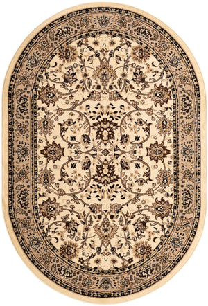 Ivory 6' 1 x 9' Sialk Hill Oval Area Rug 100% Polypropylene Durable Easy Clean Classic Traditional Design Carpet for Interior Design for Sale at Rug Engine