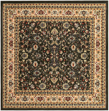 Green 10' x 10' Sialk Hill Square Area Rug 100% Polypropylene Durable Easy Clean Classic Traditional Design Carpet for Interior Design for Sale at Rug Engine