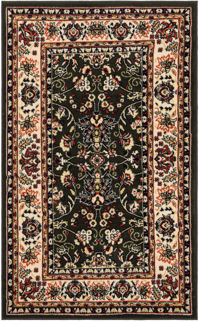 Green 3' 1 x 5' 3 Sialk Hill Rectangle Area Rug 100% Polypropylene Durable Easy Clean Classic Traditional Design Carpet for Interior Design for Sale at Rug Engine