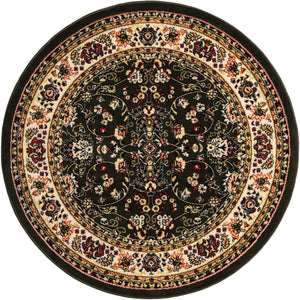 Green 5' 3 x 5' 3 Sialk Hill Round Area Rug 100% Polypropylene Durable Easy Clean Classic Traditional Design Carpet for Interior Design for Sale at Rug Engine