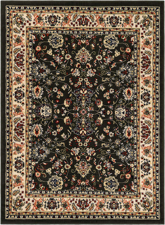 Green 5' 3 x 7' 1 Sialk Hill Rectangle Area Rug 100% Polypropylene Durable Easy Clean Classic Traditional Design Carpet for Interior Design for Sale at Rug Engine