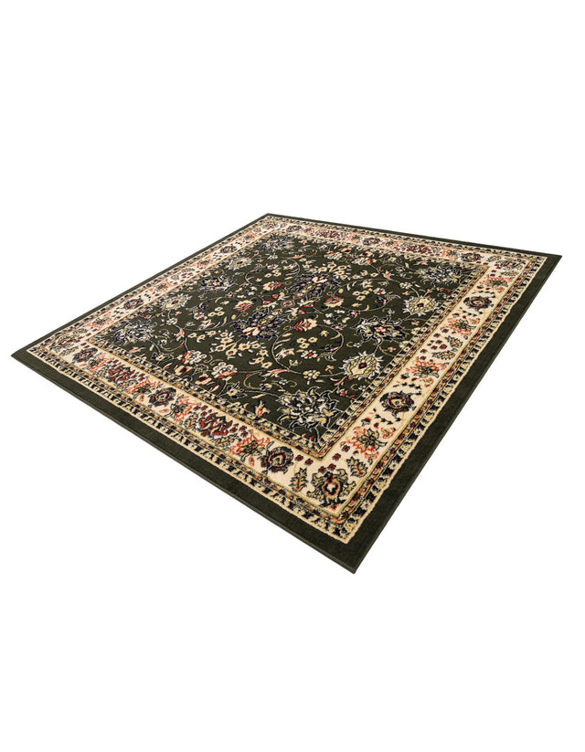 Green 6' 1 x 6' 1 Sialk Hill Square Area Rug 100% Polypropylene Durable Easy Clean Classic Traditional Design Carpet for Interior Design for Sale at Rug Engine