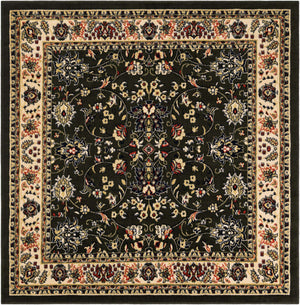 Green 6' 1 x 6' 1 Sialk Hill Square Area Rug 100% Polypropylene Durable Easy Clean Classic Traditional Design Carpet for Interior Design for Sale at Rug Engine