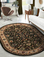 Green 6' 1 x 9' Sialk Hill Oval Area Rug 100% Polypropylene Durable Easy Clean Classic Traditional Design Carpet for Interior Design for Sale at Rug Engine
