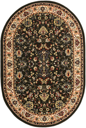 Green 6' 1 x 9' Sialk Hill Oval Area Rug 100% Polypropylene Durable Easy Clean Classic Traditional Design Carpet for Interior Design for Sale at Rug Engine